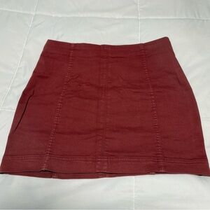 Jolt Burgundy Mini Skirt